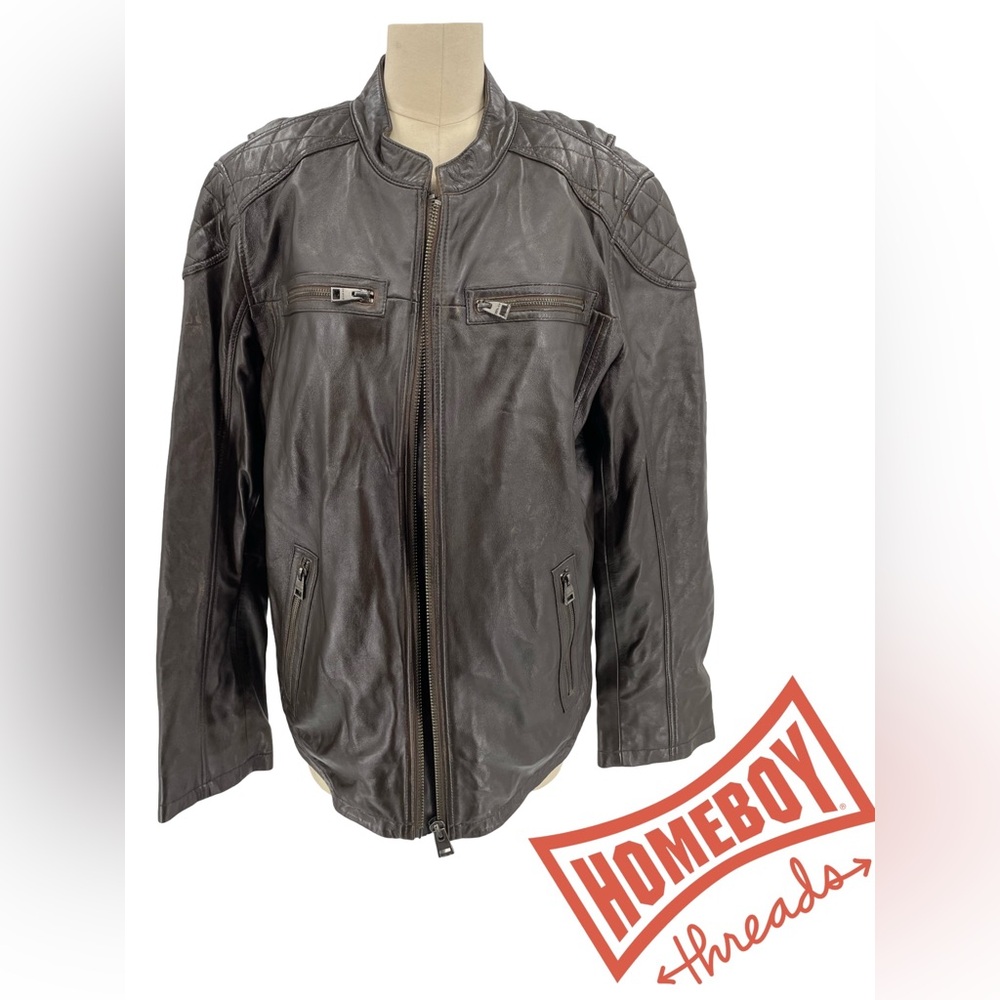 Danier Dark Brown Leather Jacket Size:M